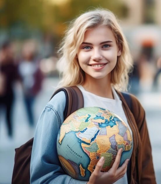Girl and world